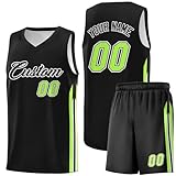 Personalisierte Basketball Trikot 2 Teiliges Set mit Jersey Shirt und Shorts für Herren/Damen/Jungen/Kinder Sport Deutschland Für Kinder Sporthose Kurz Herren Mit Eigenem N