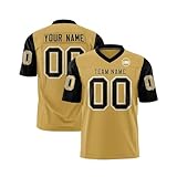 Personalisiertes American Football Trikot,Individuell Bedruckt Namen Nummer & Logo,Sporttrikot Für Erwachsene/Kinder Football Kostüm Individuelles Fußballtrikot Baseball Shirt Damen(2-Light Brown)