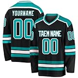Personalisiertes Hockey-Trikot, gestalten Sie Ihr Hockey-Trikot mit Ihrem Namen/Team/Nummer, schwarz 2, O