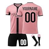 Personalisiert Fussball Trikot Kinder 2025/2026 Trikotset Home/Away Fußball Trikot DIY Name Nummer T-Shirt und Shorts Socken für Jungen/Erwachsene Fussball Geschenke Jung