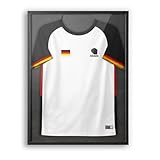 ACAZA Trikotrahmen 60 x 80cm, 3D Bilderrahmen tief zum befüllen mit Fußball-, Eishockey-, Rugby-, NBA-trikot, mit Aufhänger, Holz und Acrylglas, Schw