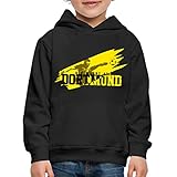 Spreadshirt Dortmund Fußball Fan Sport Kinder Premium Hoodie, 152/164 (12-14 Jahre), Schw