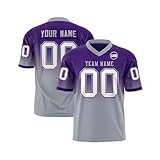 Trikot Personalisiert Personalisiertes Baseball Trikot,Für Kinder/Erwachsene Unisex Trikot Individuell Bedruckt Namen Nummer & Logo,Aktiv Kleidung Baseball Shirt(Grau)