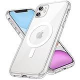 JETech Magnetisch Hülle für iPhone 11 6,1 Zoll Kompatibel mit MagSafe Kabellosem Laden, Stoßfeste Stoßstange Handyhülle, Kratzfeste Transparente Rückseite (Durchsichtig)
