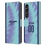 Head Case Designs Offizielle Personalisierte Individuelle Arsenal FC Third 2024/25 Trikot Leder Brieftaschen Handyhülle Hülle Huelle kompatibel mit Sony Xperia 1 VI 5G