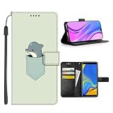 CHUANSHI Schutzhülle für Samsung Galaxy S24, S23, S23+, S22, S22+, S21, S21+, S20, S20+, S10, S10+, S9, S9+, S8, S7 Edge, S6 Plus, Ultra FE S10e 4G/5G, Whale-CE29, Standfunktion, Kartenfächer,