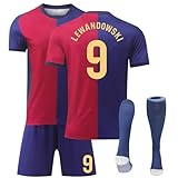 Generisch Barcelona Fußball Trikots Shorts Socken Set für Kinder/Erwachsene, Nr.19 Yamal Trikot, Barcelona Fussball Trikot Jungen Herren Trainingsanzug