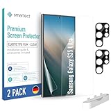 smartect TPU Schutzfolie [2 + 2 Stück] kompatibel mit Samsung Galaxy S25 Ultra, DISPLAY + KAMERA, Bedeckt das ganze Display, Bildschirmschutz Blasenfrei, Displayschutzfolie Anti Fingerabdruck