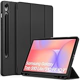 EasyAcc Hülle für Samsung Galaxy Tab S10 Lite/ S10 FE 10.9' 2025/ S9 FE 10.9' /S9 11 Zoll mit S Pen Halter - Ultra Dünn mit Standfunktion Slim PU Leder Schutzhülle, Schw