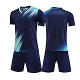 DUHENWU Herren Fussball Trikot Set Jungen Trainingsanzug Kurz Sportanzug Mit Kurzarm T-Shirts Und Kurz Hose Freizeitanzug Männer Brief Print Fitnessanzug Regular Fit Jogginganzug