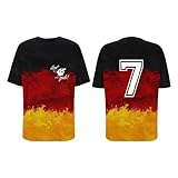 Deutschland Herren T-Shirt EM 2024 Fußball Trikot mit Nummer Tshirt Deutschland Fanartikel T-Shirts für Herren Kurzarm Rundhals Sommer, Deutschland Fanartikel EM 2024 T-Shirt EM 2024 T