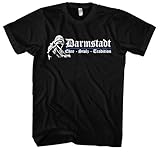 Darmstadt Ehre und Stolz Herren T-Shirt | Darmstadt Shirt Darmstadt Trikot Skyline Stadt Wappen Fanartikel Hessen Sport | M1 FB Schwarz (S)