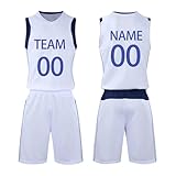 Personalisierte Basketball Trikot 2 Teiliges Set mit Jersey Shirt und Shorts für Herren/Damen/Jungen/Kinder Sportkleidung Mann Deutschland Herren Größe 7 Footb