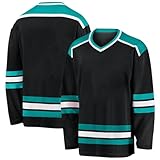 Langärmeliges Hockey-Trikot, individuelle Uniformen bedruckt mit Teamnamennummer, Hockey-Uniformen für Männer, Frauen, Kinder, Jugendliche, Schwarz , S