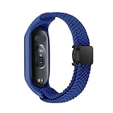 Svapo Geflochtenes Riemen für Xiaomi Mi Band 8 Elastic Nylon Solo Loop Verstellbares Uhrenband Magnetische Schnallenarmband für Miband 8 NFC Watchbands(Blue,For Miband 7 6 5 4 3)