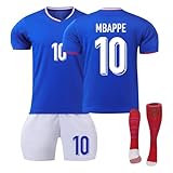 Frankreich 24/25 Fußball Trikot, Hause/Auswärts Fußball Trikot für Kinder Erwachsener, Frankreich Trikots Shorts und Socken Anzug Jungen H