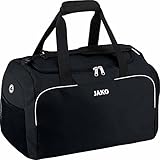 JAKO Sporttasche Herren Classico Junior Schwarz 45 x 30 x 30 cm I Kleine Sporttasche mit Innentasche, geräumigem Hauptfach mit 2 Wege-Reißverschluss & Mesh-F