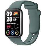 Wanme Armband für Xiaomi Redmi Watch 4 / Xiaomi Smart Band 8 Pro/Xiaomi Smart Band 9 Pro Armbänder, Klassisches Original Silikon Uhrenarmband, Wasserdichtes Sport Ersatzarmband, Dunkelgrü