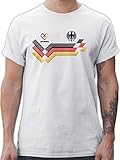 T-Shirt Herren - Fußball EM WM - Deutschland Germany Adler Schwarz Rot Gold - XL - Weiß - Deutschland-Trikot Fussball Shirt männer Europameisterschaft German tischirt. deutschlandtrik