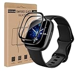VSEER 2 Stück Schutzfolie für Panzerglas für Fitbit Versa 3/Fitbit Sense 2/Fitbit Sense, HD Ultra-dünne Blasenfrei Fitbit Versa 3 Glasschutzfolie, Anti-Fingerabdruck Fitbit Sense 2 Display