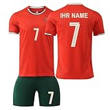 Generisch Fußball Trikot Kinder Erwachsene, Personalisiert Fussball Trikot Jungen mit Eigenem Namen Nummer Logo, Fußballtrikot-Shorts-Set für Jungen M