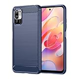 GTBDEKI Schutzhülle für Redmi Note 10 5G/Poco M3 Pro/Redmi Note 10T 5G M2103K19G, Kohlefaser, stoßfest, dünn, Silikon, robust, weiche TPU-Rückseite, für Xiaomi Redmi Note 10 5G, B