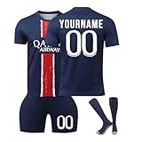 Personalisierte Fußballtrikots für Männer und Frauen,Hause/Auswärts Fußballtrikot für Kinder,Herren,Trikot Personalisiert Aufgedruckter Name, Nummer und Teamlog