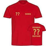 multifanshop Herren T-Shirt - Regensburg - Trikot mit Namen und Nummer Gold - Druck Gold metallic - Männer Größe S