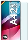 moex ShockProtect Panzer Schutz Glas für Samsung Galaxy A42 5G Schutzfolie 9H Härte, Panzerfolie kratzfest und bruchsicher, HD Displayschutzfolie Ultra-Klar, Schutzglas Folie, 2x Stück