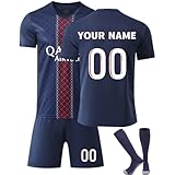 Fussball Trikot Kinder Set 24 25 Personalisiertes Hause Auswärts Football Training Erwachsene Tshirts Eigenem Namen Nummer mit Shorts und Socken Fussball Geschenke Jung
