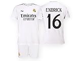 Endrick Fußballtrikot und Shorts für Kinder, bequem und modern, für junge Fußballversprechen, Weiß, Weiß, 4 J