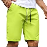 Ayhuang Freizeitshorts Herren Klassisch Oversize Shorts Leichte Basic Chino Hose Kurz Vintage Passform Herrenshorts Einfarbig Neuartige Bermuda Shorts mit Kordelzug Lässiges Sportlich Chino M