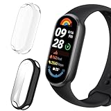 ToVioc [2 Stück] Hülle mit Schutzfolie Kompatibel mit Xiaomi Mi Band 9, Anti-Kratzfest, Vollschutz Shell, Flexible TPU Schutzhülle für Xiaomi Smart Band 9 - Schwarz & Transp