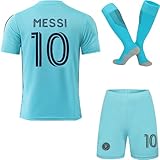 Mikalay Miami #10 Third 2023/2024 Grün Kinder Trikot & Shorts mit Socken Jugendgrößen (Grün,24)