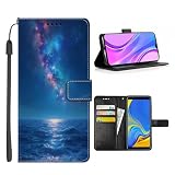 CHUANSHI Schutzhülle für Samsung Galaxy S24, S23, S23+, S22, S22+, S21, S21+, S20, S20+, S10, S10+, S9, S9+, S8, S7 Edge, S6 Plus, Ultra FE S10e 4G/5G, Seestern, CE26, mit Ständer, Kartenfächer,