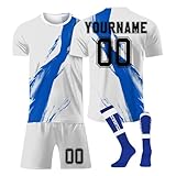 Benutzerdefiniert Fußball Trikot Kinder Personalisierte Jeder Namen Nummer Team Logo Trainingsanzug T-Shirts, Shorts, Socke, Sommer Fussball Jersey für Jungen/H