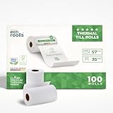 Bonrollen EC Gerät 57mm x 35mm Durchmesser | Thermorollen EC Terminal | 100 Stück | BPA-frei | Kartonhülse - 2 Karton - 57mm x 35mm (100 Rollen)