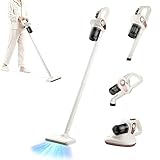 Gntodebj 4-in-1 Akku Staubsauger, 45000rpm Kabelloser Stabstaubsauger Kraftvolle Absaugung mit 253nm UV-Lampe für Teppiche, Hartböden und T