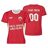 Generisch Klub-WM 2025 Trikot,Personalisierte Fußball Trikot,Liverpool Trikot mit Eigenem Namen & Nummer, Liverpool Personalisiert Geschenk Fußball Trikot für Herren,Jugend,Damen, Atmungsak