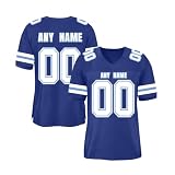 Personalisiert American Football Trikot mit Name Nummer Personalisierte Trikot T-Shirt für Kinder Erwachsene Junge Mädchen Herrn D