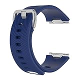 AXTGBHL Watchbands Water Ripple Silver Schnalle Uhrenarmband Fit for Fitbit Ionic Silikon Gummi Wasserdichte Watch Strap, Small Size, synthetic-resin, ag