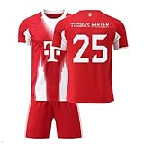 Generisch Bayern Trikot 25 Müller Trikot 25/26 New Heimtrikot,25 Müller Trikot für Kinder/Herren/Damen,Authentisch Design,Atmungsaktiver Stoff - Fan Must-Have!