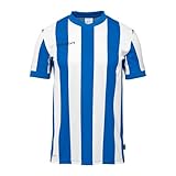 uhlsport Unisex Retro Stripe Kurzarm T-Shirt, Azurblau/Weiß, L EU