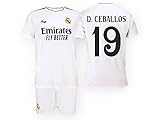 Dani Ceballos Fußballtrikot und Shorts, bequem, leicht und atmungsaktiv, ideal für Training und Spiele, weiß, M