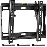 BONTEC TV Wandhalterung für 17-45 Zoll LED LCD OLED Plasma Flachbildfernseher, Ultra Dünn Neigbare TV Halterung bis 30 kg, max VESA 200x200 mm, Luftpolster und Kabelbinder E