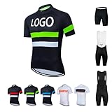 Personalisiertes Fahrradtrikot Individuelles für Erwachsene/Jugendliche Kurzarm Rennradtrikots MTB Bekleidung für Herren mit Schneller Trocknung mit Team Namen Logo(C)