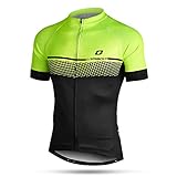 LAMEDA Radtrikot Herren Kurzarm Sommer Rennrad Trikot T-Shirt Jersey Funktionsshirt Elastische Atmungsaktive Schnell Trocknen Fahrradtrikot für Radsport Outdoor Sport(Schwarz&Grün L)