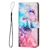 Marmor Handyhülle für Sony Xperia 5 VI Hülle Marble Premium Leder Flip Case Magnetisch Klapphülle Wallet Lederhülle Brieftasche Schutzhülle für Sony Xperia 5 VI Ledertasche b