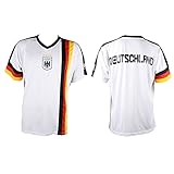 MC-TREND Deutschland Herren Trikot Germany Nationalmannschaft Weltmeister 4 Sterne weiß schwarz rot Gold - Unisex Größe L (L)