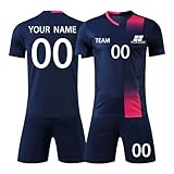 PULASSI Deutschland-Feier-Trikot,Personifizieren Fussball Trikot Kinder Erwachsene Hemd & Kurze Set mit GRATIS Nummer Name Team Logo Jungen Herren Fußball Trik